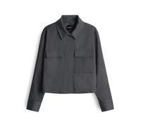 OPUS Damen Jacke | HYDENA Loose verkürzte Jacke mit Nadelstreifen Coal Blue, 44