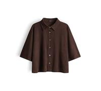 Opus Fashion Bluse Fermes – Boxy Fit, 1/2-Arm, Dunkelbraun, Größe M