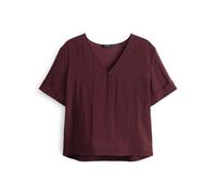 OPUS Damen Kurzarmbluse | FILKA Loose leichte Viskosemix Bluse im Boxy Fit Cassis, 44