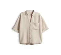 OPUS Damen Kurzarmbluse | Hemdbluse Fiora Loose im Crinkle-Look Natural Glaze, 34