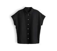 OPUS Damen Kurzarmbluse | Kurzarmbluse aus Viskose Leinenmix Regular Fit Black, 42