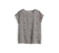 OPUS Damen Kurzarmbluse | Printbluse FERENA Splash aus weich fließender Viskose Midnight Brown, 40