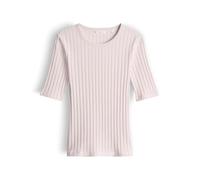 Opus Fashion Damen T-Shirt Savka – Ripp-Optik, Slim Fit, Hellrosa – Größe 42