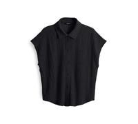 OPUS Damen Kurzarmshirt | Blusenshirt SAMSI Regular aus elastischem Smokjersey Black, 44