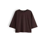 OPUS Damen Kurzarmshirt | Boxy T-Shirt aus reinem BCI Cotton Coffee Bean, M