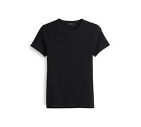 OPUS Damen Kurzarmshirt | Feines Rippshirt SAMUNA Slim aus BCI Cotton Mix Black, 40