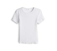 OPUS Damen Kurzarmshirt | Feines Rippshirt SAMUNA Slim aus BCI Cotton Mix White, 44