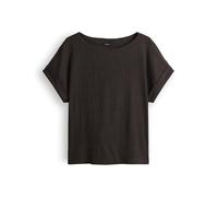 OPUS Damen Kurzarmshirt | Jerseyshirt mit Crinkle Optik Regular Fit Midnight Brown, 36