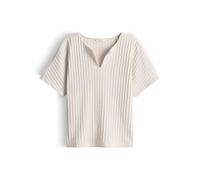 OPUS Damen Kurzarmshirt | Jerseyshirt mit strukturierter Rippoptik Regular Fit Natural Glaze, 40