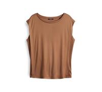 OPUS Damen Kurzarmshirt | Jerseyshirt SALLO Regular mit seitlichem Falteneinsatz golden Oak, 40