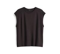 OPUS Damen Kurzarmshirt | Jerseyshirt SLUMMI Regular mit feiner Rippstruktur Midnight Brown, 38