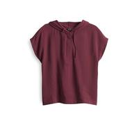 OPUS Damen Kurzarmshirt | Kapuzenshirt SEBU Regular im Soften Materialmix Cassis, 38