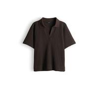 OPUS Damen Kurzarmshirt | Poloshirt in luftiger Strickoptik Loose Fit Affogato, 40