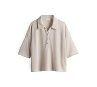OPUS Damen Kurzarmshirt | Poloshirt SILKAS Loose in Strickoptik Natural Glaze, 36