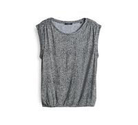 OPUS Damen Kurzarmshirt | Printshirt STRUKI MINIMAL Regular aus ECOVERO™ Viskose Coal Blue, 44