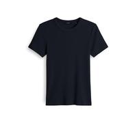 OPUS Damen Kurzarmshirt | SAMUNA Feines Rippshirt Slim aus BCI Cotton Mix Coal Blue, 40