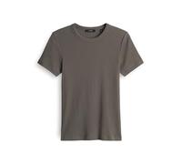 OPUS Damen Kurzarmshirt | SAMUNA Feines Rippshirt Slim aus BCI Cotton Mix Olive Leaf, 44