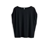 OPUS Damen Kurzarmshirt | SANUELA Regular Shirt mit Raffung an der Schulter Black, 44