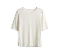 OPUS Damen Kurzarmshirt | Shirt SIROSA Slim aus ECOVERO™ Viskose Mix Milk, 44