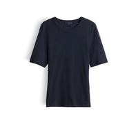 OPUS Damen Kurzarmshirt | SIMOKU Slim Basicshirt aus BCI Baumwolle Coal Blue, 38