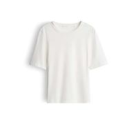OPUS Damen Kurzarmshirt | SIMOKU Slim Basicshirt aus BCI Baumwolle Milk, 40