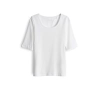 Opus Damen Kurzarmshirt Daily F Slimshirt aus Jersey weiß Größe 40