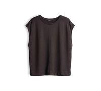 OPUS Damen Kurzarmshirt | SLUMMI Regular Jerseyshirt mit Rippstruktur Affogato, 40