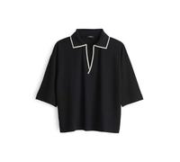 OPUS Damen Kurzarmshirt | SOFFICE Loose Poloshirt im College Stil Black, 38