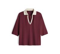 OPUS T-Shirt mit Umlegekragen und V-Ausschnitt Modell 'Soffice' in Bordeaux, Größe 40