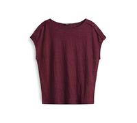 OPUS Damen Kurzarmshirt | SOGULI Regular Leinenshirt mit Schulterpatten Cassis, 38