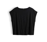 Opus Fashion Damen T-Shirt SUTOL Schwarz – aus reinem Leinen, Regular Fit, Größe 40