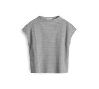 OPUS Damen Kurzarmshirt | SOROTE Regular Funnel Neck Shirt mit feiner Struktur Coal Blue, 36