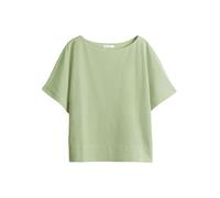OPUS Damen Kurzarmshirt | Strukturiertes Shirt SUPPI Batwing Fit aus BCI Cotton Mix Green Glow, 40
