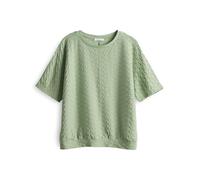OPUS Damen Kurzarmshirt | Strukturiertes T-Shirt SENNI Regular aus Viskose Mix Green Glow, 40