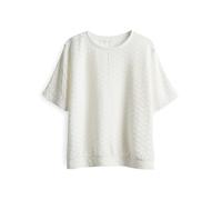 OPUS Damen Kurzarmshirt | Strukturiertes T-Shirt SENNI Regular aus Viskose Mix Milk, 40