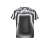 OPUS Damen Kurzarmshirt | T-Shirt SERZ Stripe Regular aus Organic Cotton Black, 40