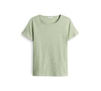OPUS Damen Kurzarmshirt | T-Shirt SORILA Regular aus Baumwoll Leinen Mix Green Glow, 38