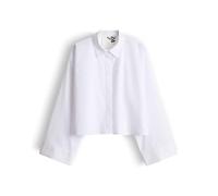 OPUS Damen Langarmbluse | Boxy Hemdbluse aus Baumwoll Popelin Loose Fit White, 40