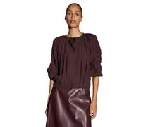 OPUS Damen Langarmbluse | FALUNA Wide Tunikabluse mit feiner Kreppstruktur Dark Grape, 38