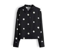 OPUS Damen Langarmbluse | FAMENA DOT Boxy Printbluse aus Satin Black, 38