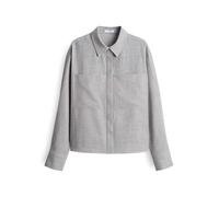 OPUS Damen Langarmbluse | FELANGE Boxy Hemdbluse in Twillstruktur Hazy Fog Melange, 40