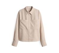 Opus Fashion Damen Hemdbluse Felange Boxy Twillstruktur Beige Größe 34