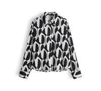 OPUS Damen Langarmbluse | FETRO Loose Printbluse aus ECOVERO™ Viskose Mix Black, 40