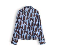 OPUS Damen Langarmbluse | FETRO Loose Printbluse aus ECOVERO™ Viskose Mix Water Blue, 36