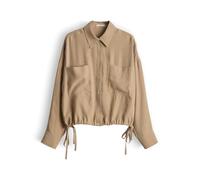 OPUS Damen Langarmbluse | Fiberta Hemdbluse mit Bindedetail am Saum Regular Fit Salted Caramel, 36