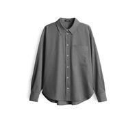 OPUS Damen Langarmbluse | FLANILLA Regular Hemdbluse aus weichem Flanell Easy Grey, 38