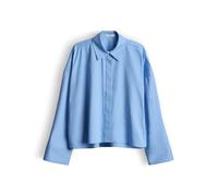 Opus Fashion Damen Hemdbluse Fundra – Baumwoll-Popeline, verdeckte Knopfleiste, Hellblau 36