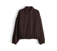 OPUS Relaxed Fit Bluse mit elastischem Bund Modell 'fynamo' in Dunkelbraun, Größe 42