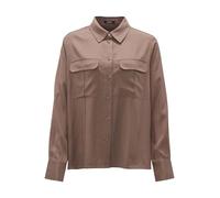 OPUS Damen Langarmbluse | Hemdbluse FLARA Loose aus schimmernder Viskose Cocoa, 36