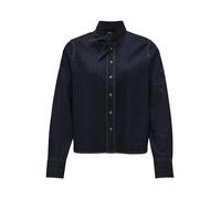 OPUS Damen Langarmbluse | Jeansbluse FARILLA Boxy Fit mit Abnehmbarer Schluppe Rinsed Blue, 44